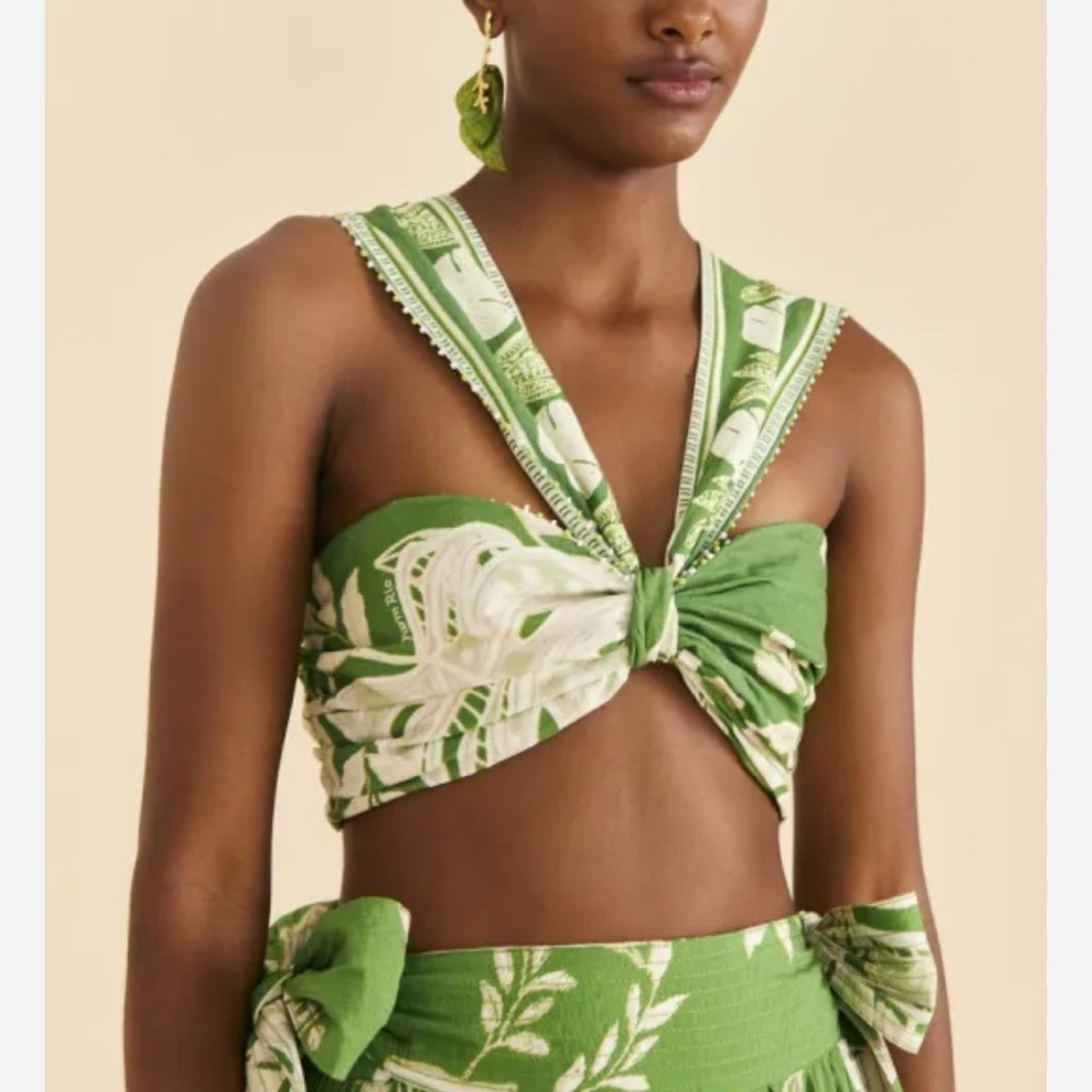 FARM Rio Green Floral Blouse
